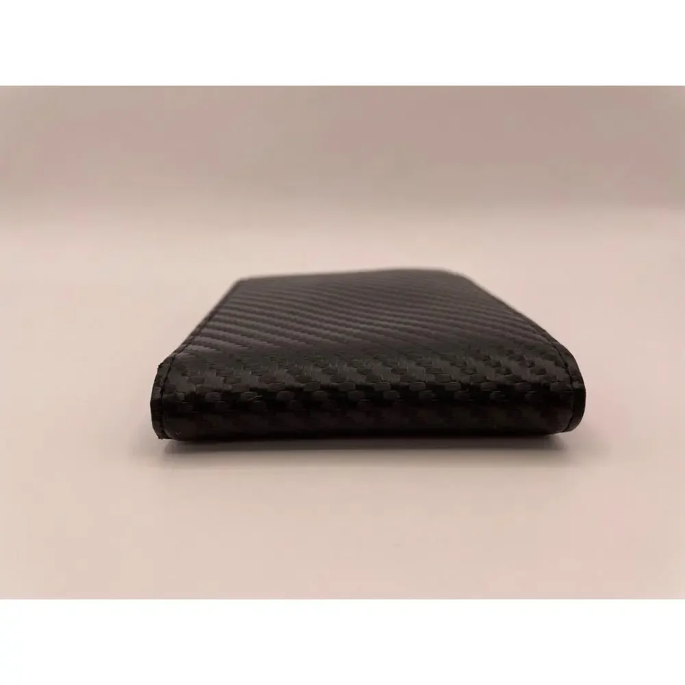 Black and Blue Zitahli Slim Wallet Men Faux Carbon Fiber- Pre-owned